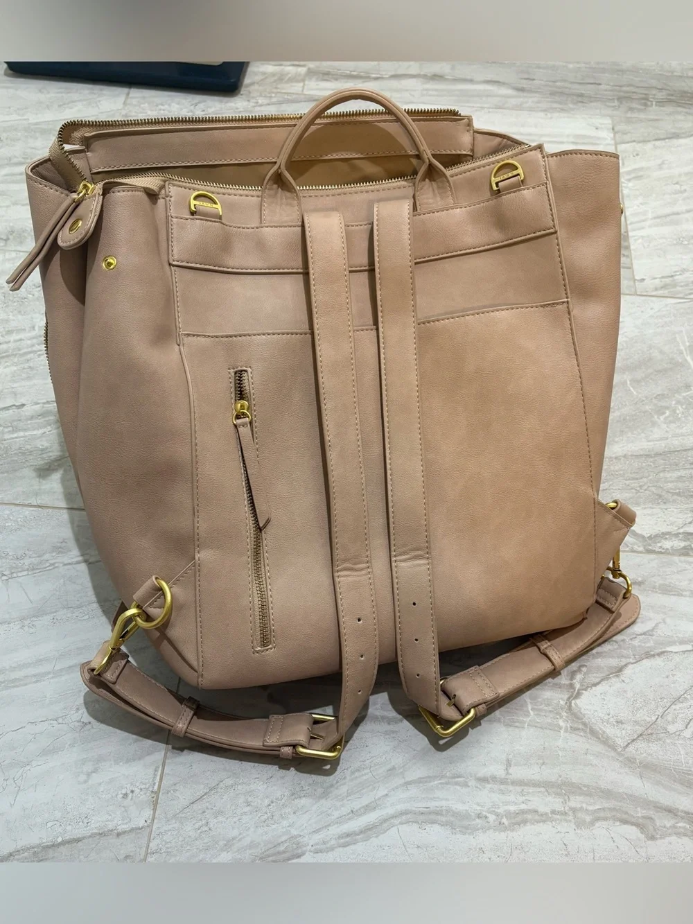 The Fawn + Nordstrom Square Diaper Bag  Backpack Beige